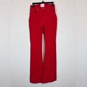 REVICE VENUS FLARES MAR BAR RED STAR HIGH WAIST BELL BOTTOMS DENIM 28